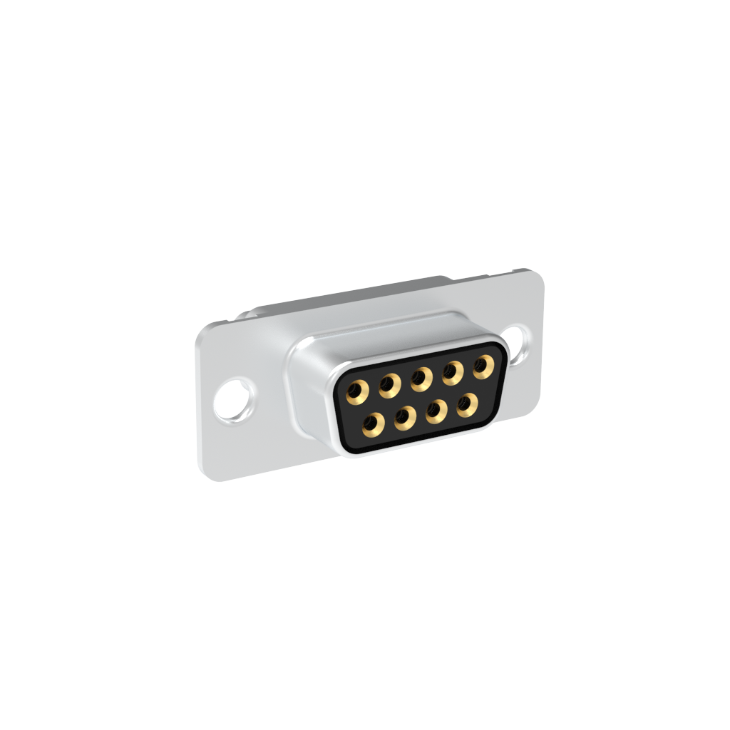 Amphenol Communications Solutions-L77DE09SST3 Steckverbinder, D-Sub D-Sub Standard Density Connector, Input Output Connectors, , Machined Signal 7.5A, Straight Screw Terminals, Bright Tin Shell, 9 Position Receptacle, Flash Gold