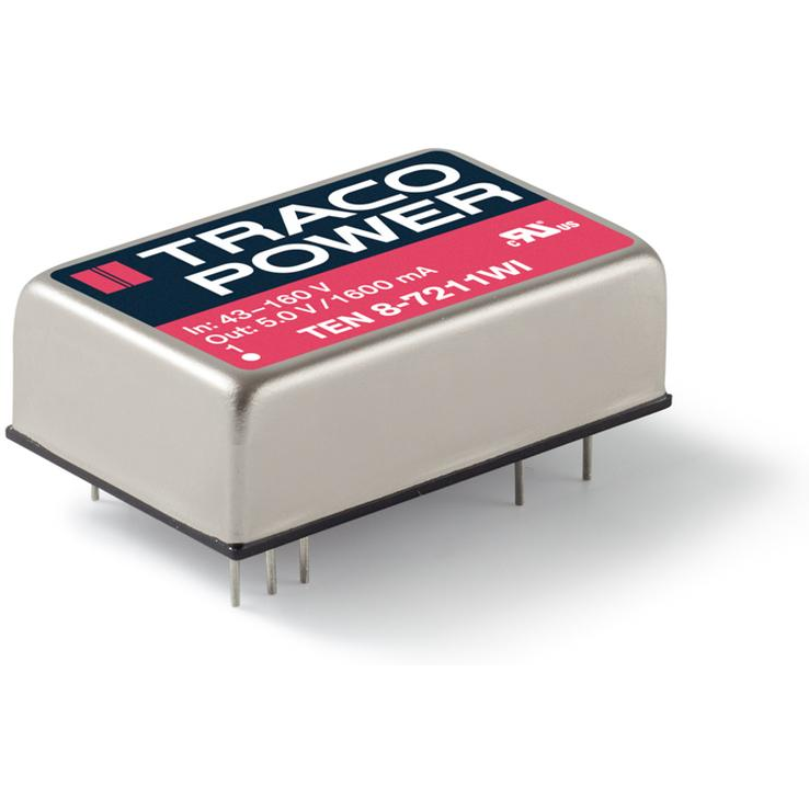 TRACO Electronic AG-TEN 8-4813WI DC/DC-Wandler und Spannungsreglermodul Module DC-DC 48VIN 1-OUT 15V 0.533A 8W 9-Pin DIP Module