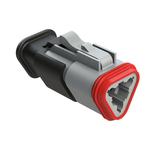 Conn Housing PL 3 POS Crimp ST Cable Mount Gray