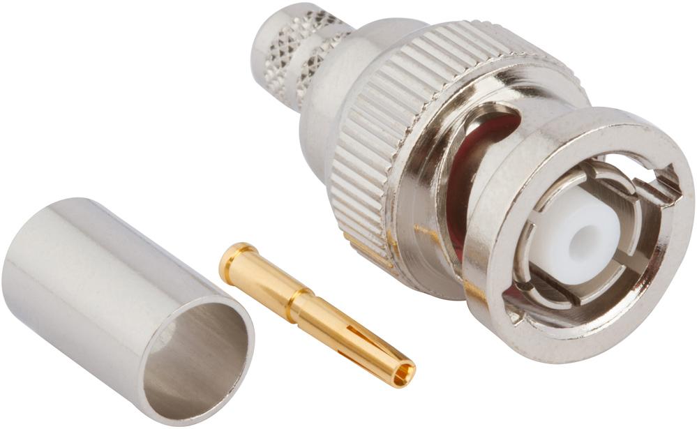 Amphenol RF-112533RP Connettore RF Conn BNC 0Hz to 4GHz 50Ohm Crimp ST Cable Mount PL Gold