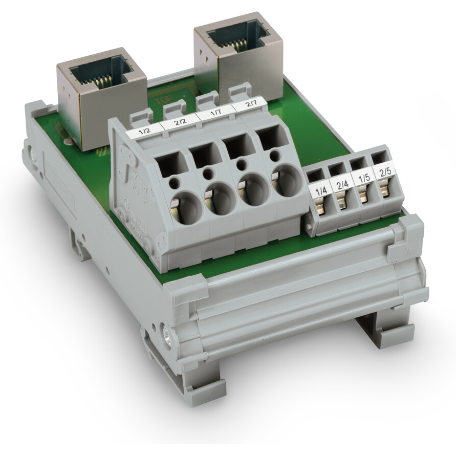 WAGO-289-966 Schnittstellenmodule Interface Module with RJ-45 connectors and shield clamping saddle