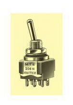 knitter-switch-MTE206N Kippschalter MTE206N knitter-switch Toggle ON DPDT Round Lever Solder Tag 6A 250VAC 30VDC Panel Mount with Threads - Arrow.com