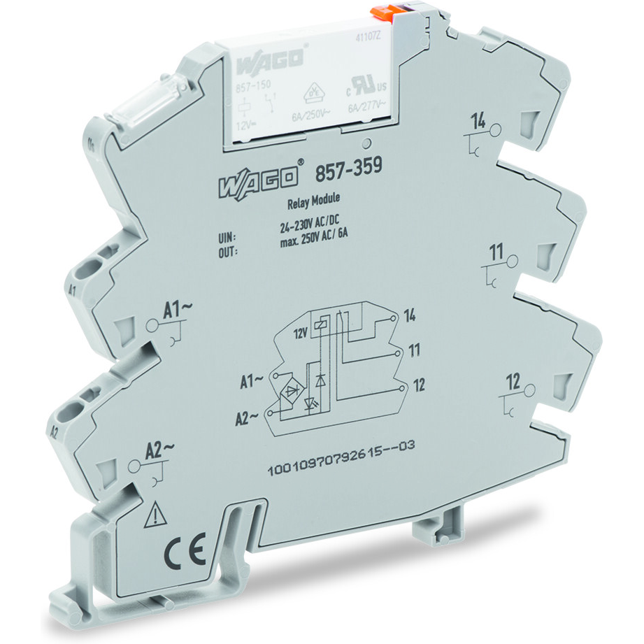 WAGO-857-359 继电器其他 Electromechanical Relay 24 to 230VDC 24 to 230VAC 6A SPDT(6x94)mm Socket Switching Relay