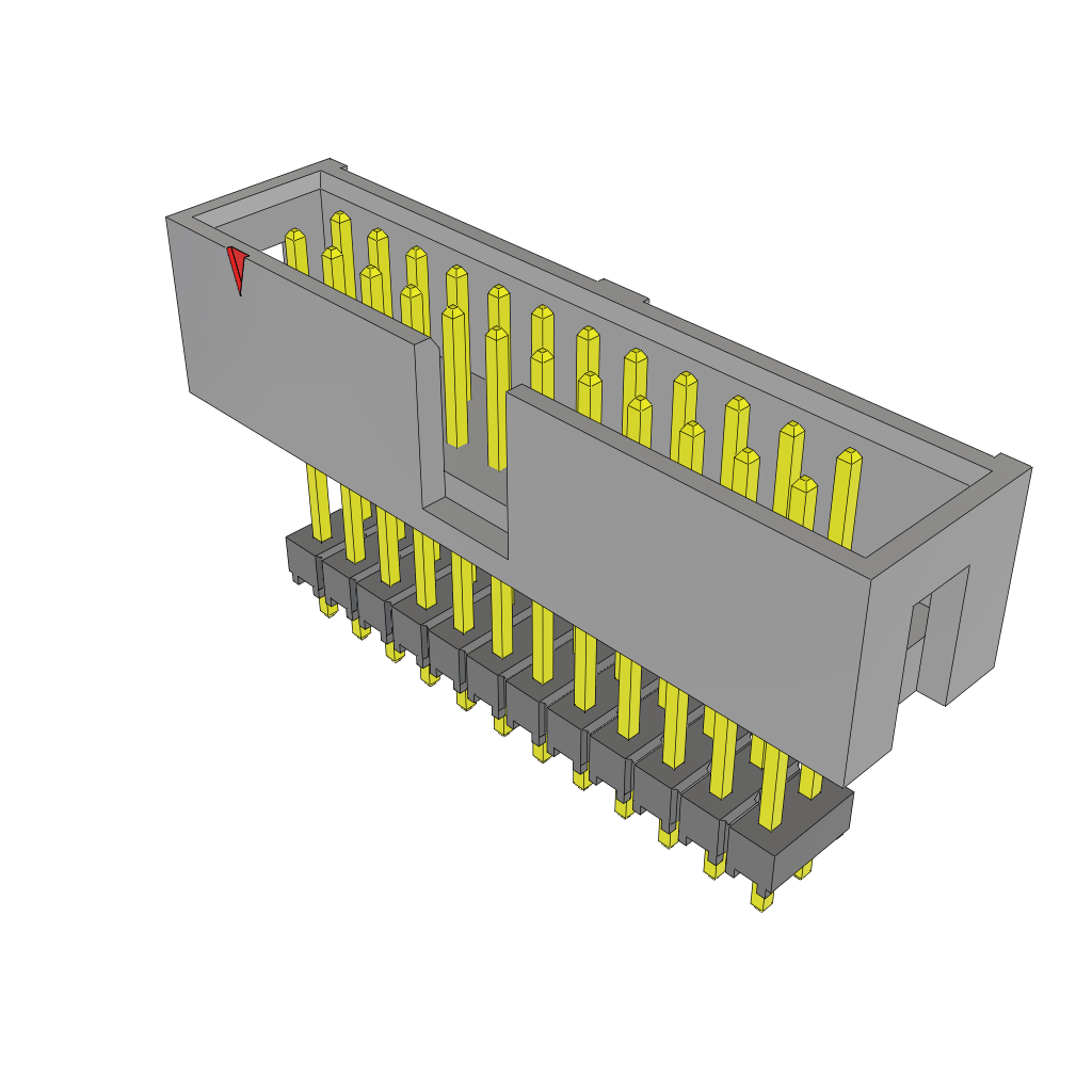 Samtec-ZST-112-03-G-D-740 Connector Headers and PCB Receptacles Conn Elevated Shrouded Header HDR 24 POS 2.54mm Solder ST Thru-Hole Bulk