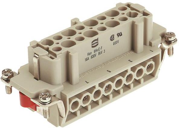 HARTING-09340062701 Steckverbinder, rechteckig Conn Rectangular F 16 POS ST Panel Mount