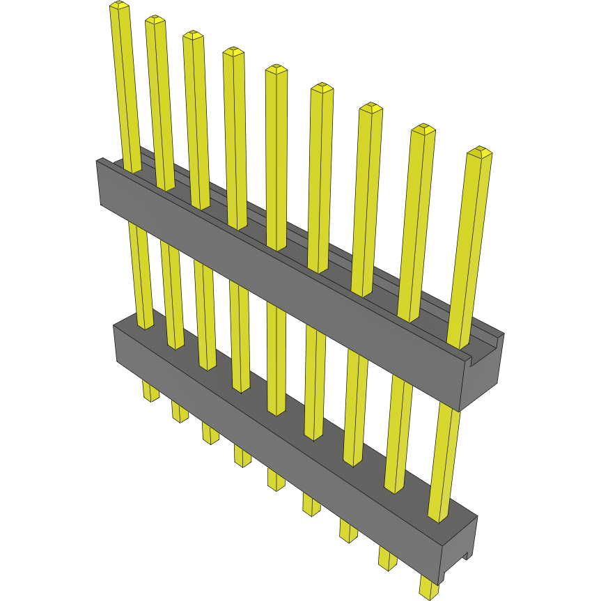 Samtec-DW-09-11-G-S-500 Steckverbinderleisten und Leiterplattenbuchsen Conn Board Stacker HDR 9 POS 2.54mm Solder ST Top Entry Thru-Hole Bulk
