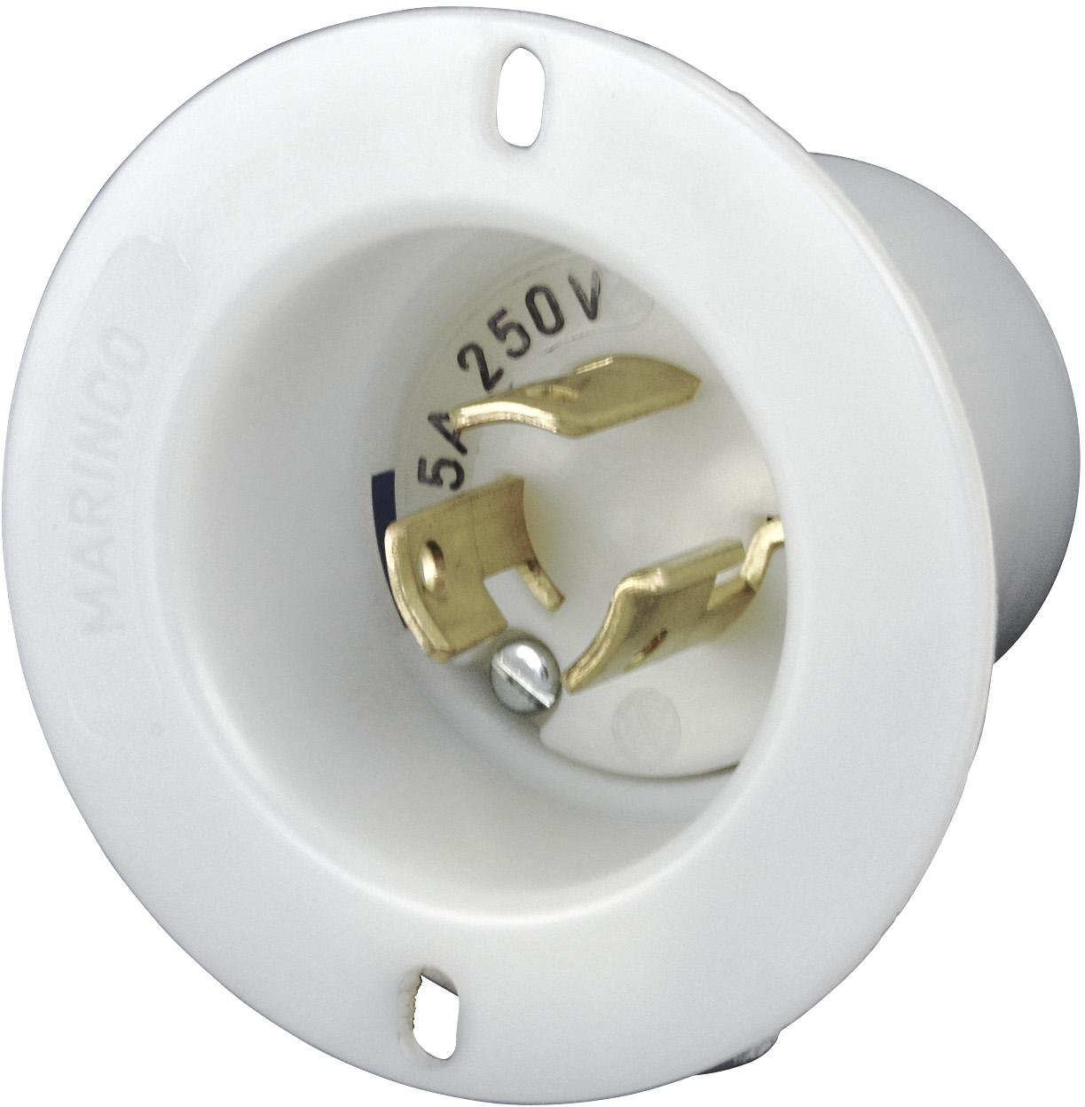 Marinco-4586 Steckverbinder Conn NEMA L6-15P PL 3 POS Screw ST Flange Mount 3 Terminal 1 Port