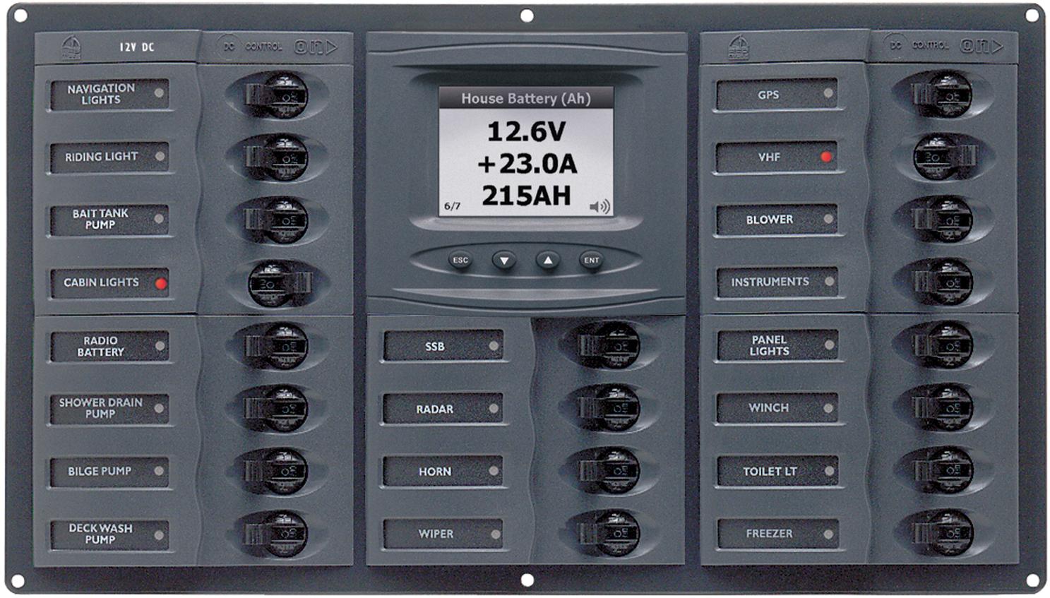 BEP Marine-903-DCSM Stromkreisunterbrecher Panel 20SP DC12V DCSM