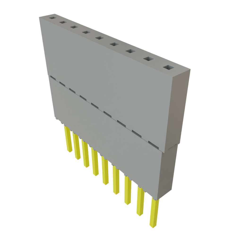 Samtec-ESQ-109-34-G-S Cabezales del conector y receptáculos PCB Conn Elevated Socket SKT 9 POS 2.54mm Solder ST Top Entry Thru-Hole Tube