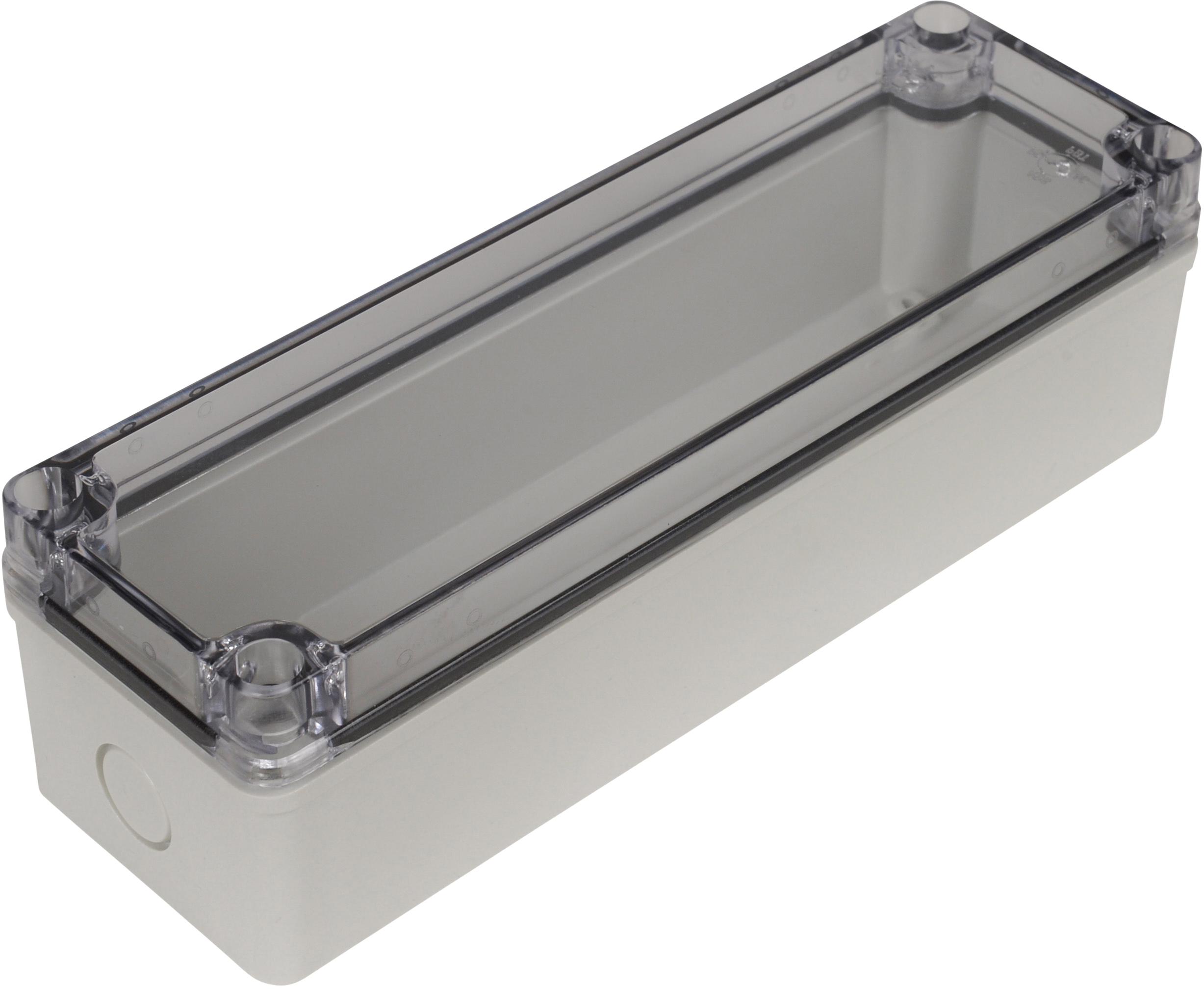 Bud Industries-PTK-18426-C  Clear/Grey Polycarbonate Box