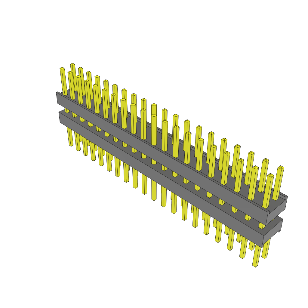 Samtec-ZW-20-09-G-D-280-235 Cabezales del conector y receptáculos PCB Conn Board Stacker HDR 40 POS 2.54mm Solder ST Top Entry Thru-Hole Bulk