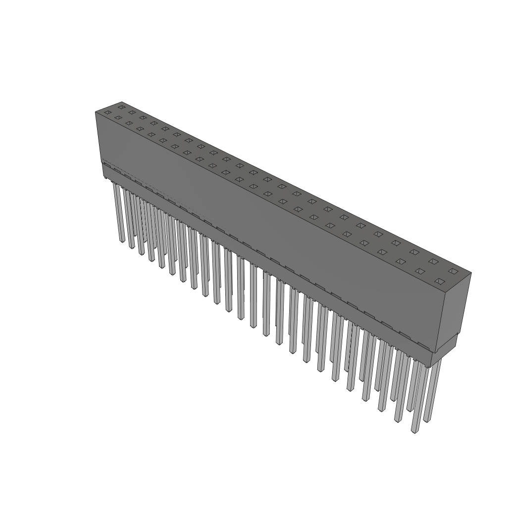 Samtec-ESQ-124-39-L-D Connector Headers and PCB Receptacles Conn Elevated Socket SKT 48 POS 2.54mm Solder ST Top Entry Thru-Hole Tube