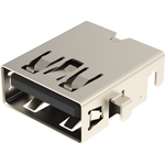 Amphenol Communications Solutions-GSB311437FHR Connector USB USB 3.0, Type A, Receptacle, Right Angle Sink, 2.36mm Height, 9 Pins, Without Flange, Shell Dip with Nickel Plating, 30uin Gold, Dip 1.7mm, Black High Temperature Housing, Tape and Reel Packaging