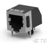TE Connectivity-5555140-2 Telecomunicaciones y teléfono del conector Conn RJ-14 F 6 POS 1.27mm Solder RA Thru-Hole 4 Terminal 1 Port Cat 3 Package
