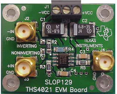 Texas Instruments-THS4021EVM Integrierte Verstärkerschaltung, Entwicklungsplatinen und -kits THS4021 Op Amp Evaluation Board