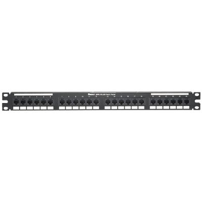 Panduit-DP24688TGY Raccordement téléphone et télécom Data Patch 24-port category 6 punch down flat patch panel in black