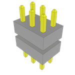 Conn Board Stacker HDR 6 POS 2mm Solder ST Top Entry Thru-Hole Bulk