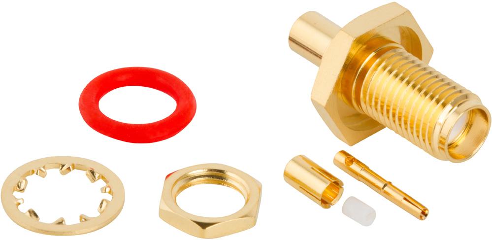 Amphenol RF-132286 Raccordement FR Conn SMA 0Hz to 12.4GHz 50Ohm Crimp ST Panel Mount RCP Gold