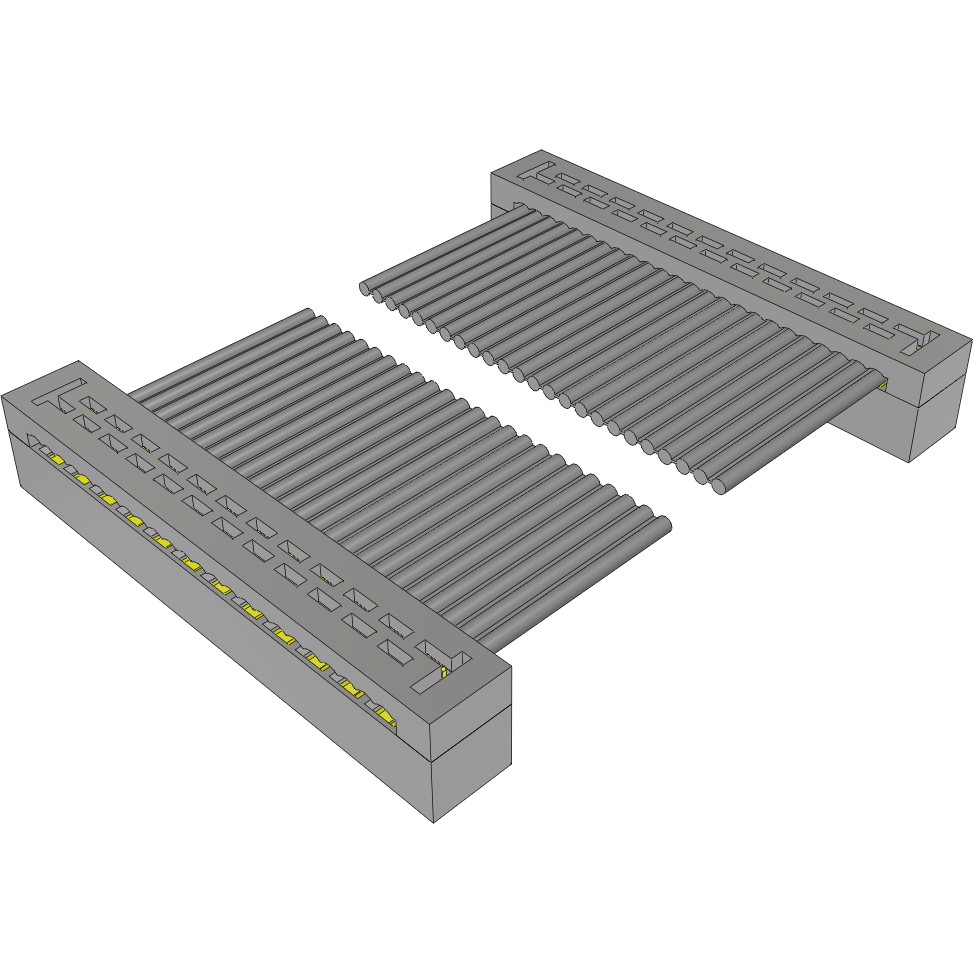 Samtec-TCSD-12-D-04.00-01-F-N 扁平/带状电缆组件 Cable Assembly 0.101m 28AWG 1mm 24 to 24 POS IDC Connector to IDC Connector F-F TIGER EYE™ Bulk