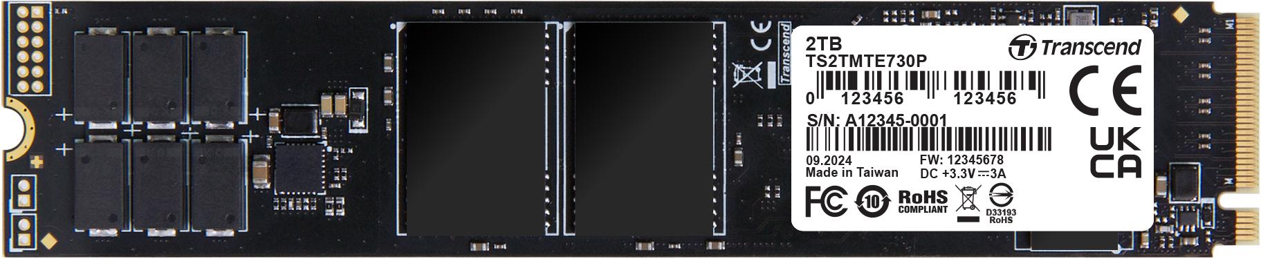 Transcend Information-TS2TMTE730P Solid State Drives - SSDs 2TB M.2 22110 PCIe Gen4x4, NVMe, 3D TLC, Wide Temperature, PLP, Embedded SSD