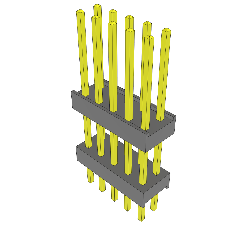 Samtec-ZW-05-12-L-D-450-170 Cabezales del conector y receptáculos PCB Conn Board Stacker HDR 10 POS 2.54mm Solder ST Top Entry Thru-Hole Bulk