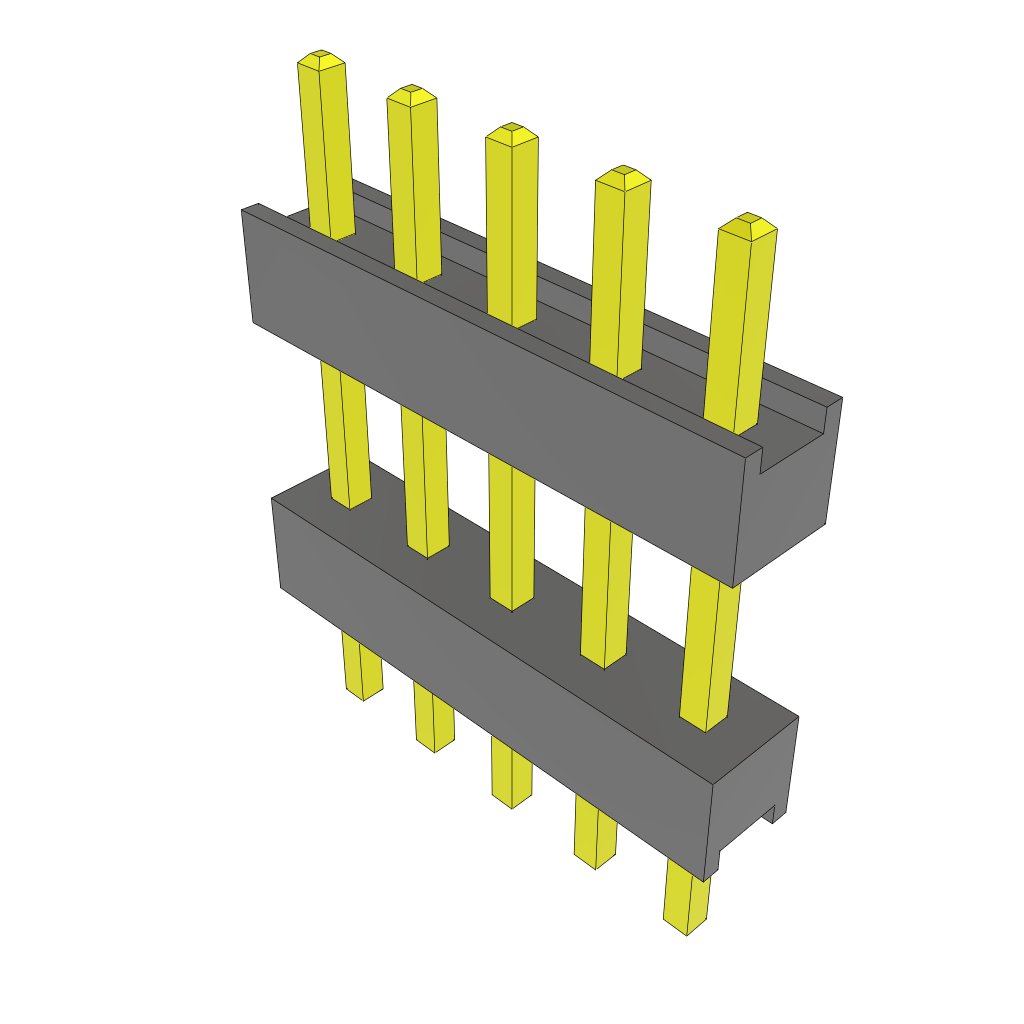 Samtec-ZW-05-15-L-S-375-130 连接器插头及 PCB 插座 Conn Board Stacker HDR 5 POS 2.54mm Solder ST Top Entry Thru-Hole Bulk