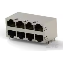 TE Connectivity-1-1734715-2 Connector Telephone and Telecom Conn RJ-45 F 64 POS 1.27mm Solder RA Thru-Hole 64 Terminal 8 Port Cat 3 Box/Tray