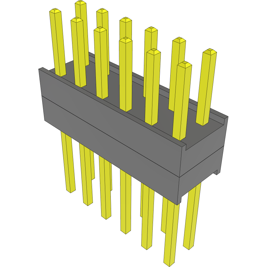 Samtec-EW-06-09-T-D-200 连接器插头及 PCB 插座 Conn Board Stacker HDR 12 POS 2.54mm Solder ST Top Entry Thru-Hole Bulk