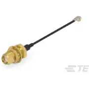 TE Connectivity-2492541-3 Assemblaggio cavo coassiale SMA Jack Bulkhead to MHF4L-Type 1.37mm Diameter Low Loss Cable Assembly 300mm