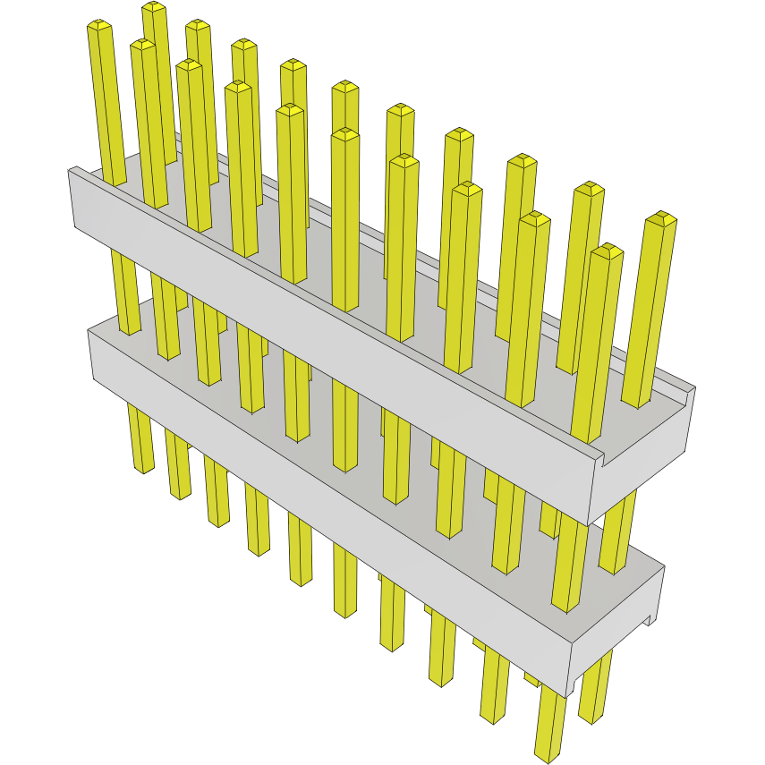 Samtec-HW-10-10-G-D-393-199 Cabezales del conector y receptáculos PCB Conn Board Stacker HDR 20 POS 2.54mm Solder ST Top Entry Thru-Hole Bulk