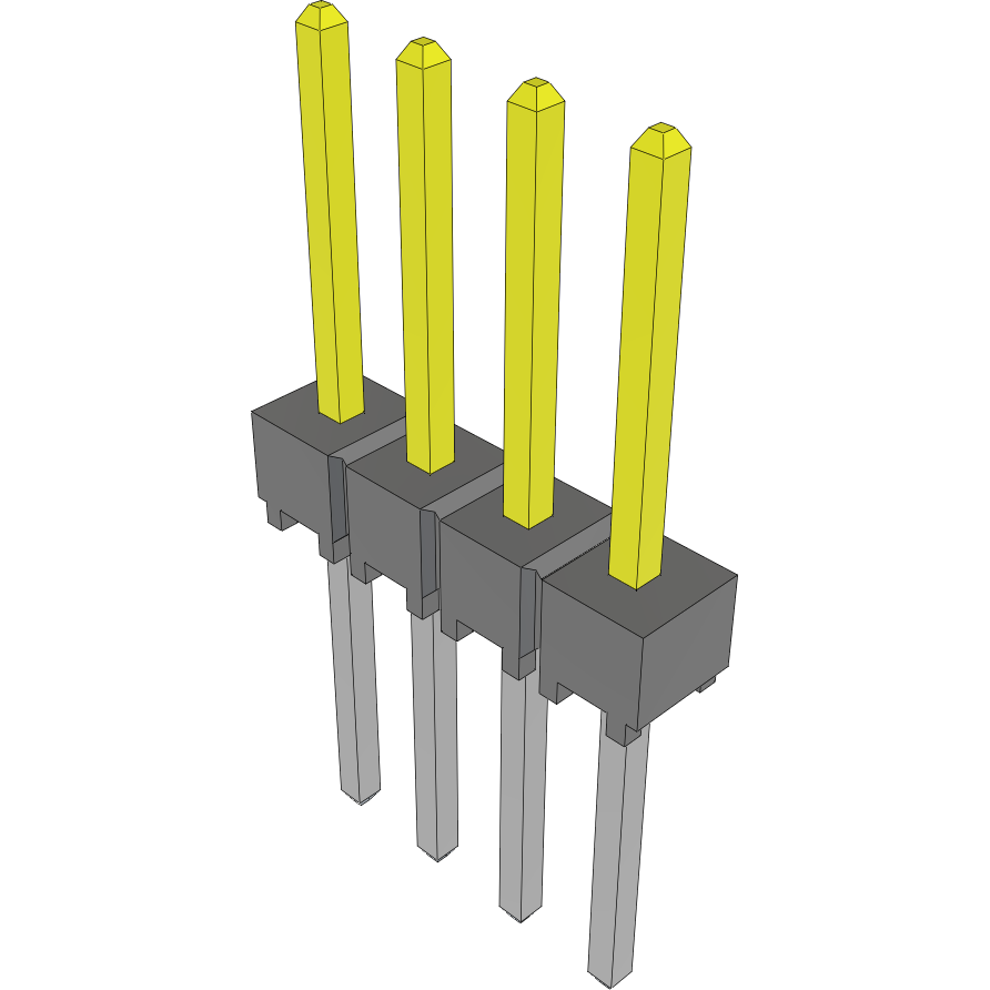 Samtec-HTSW-104-16-F-S Embases de raccordement et réceptacles PCB Conn Unshrouded Header HDR 4 POS 2.54mm Solder ST Top Entry Thru-Hole Bulk