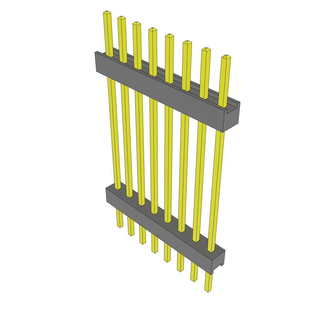 Samtec-ZW-08-19-L-S-931-199 Connector Headers and PCB Receptacles Conn Board Stacker HDR 8 POS 2.54mm Solder ST Top Entry Thru-Hole Bulk