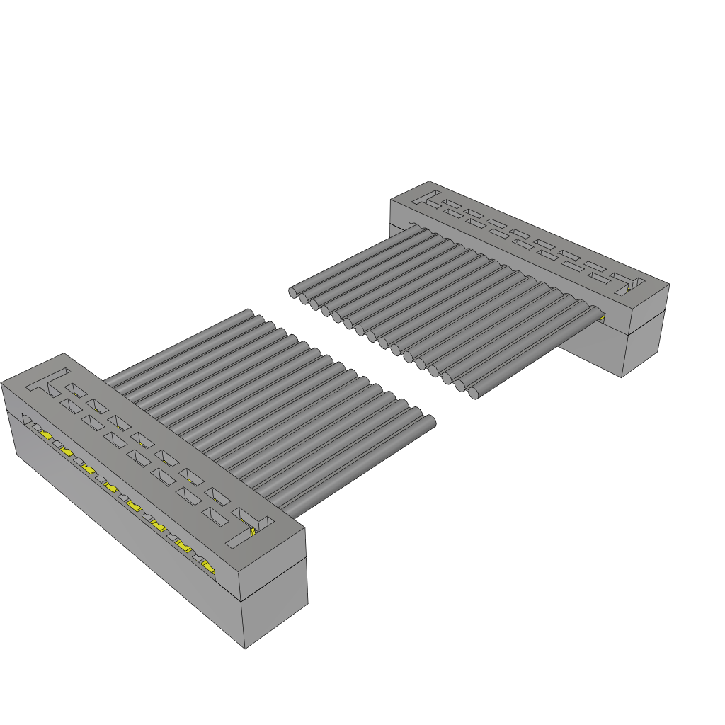 Samtec-TCSD-08-D-08.00-01-F-N-D04 Flachband Kabelbaugruppen Cable Assembly 0.203m 28AWG 1mm 16 to 16 POS IDC Connector to IDC Connector F-F TIGER EYE™ Bulk