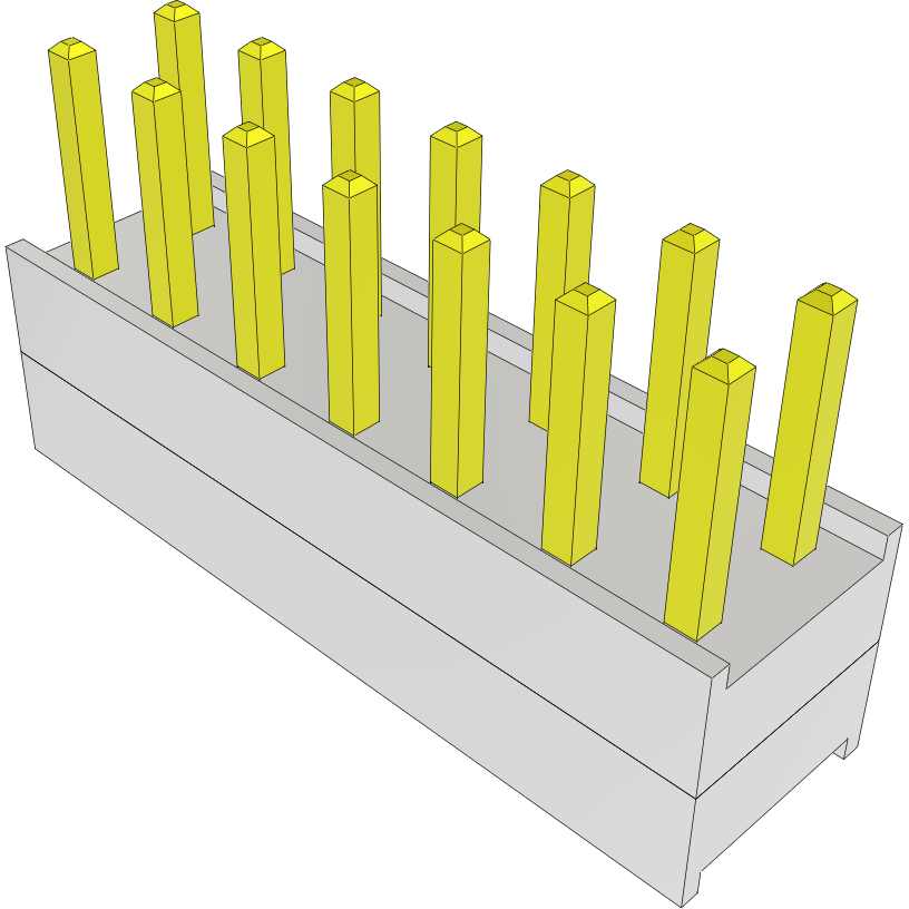Samtec-HW-07-07-G-D-200-055 Connector Headers and PCB Receptacles Conn Board Stacker HDR 14 POS 2.54mm Solder ST Top Entry Thru-Hole Bulk