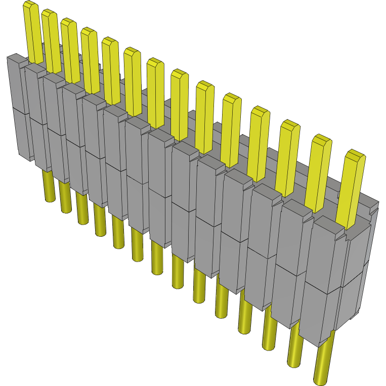 Samtec-DWM-14-51-G-S-200 Piastre connettori e prese PCB Conn Board Stacker HDR 14 POS 1.27mm Solder ST Thru-Hole Tube
