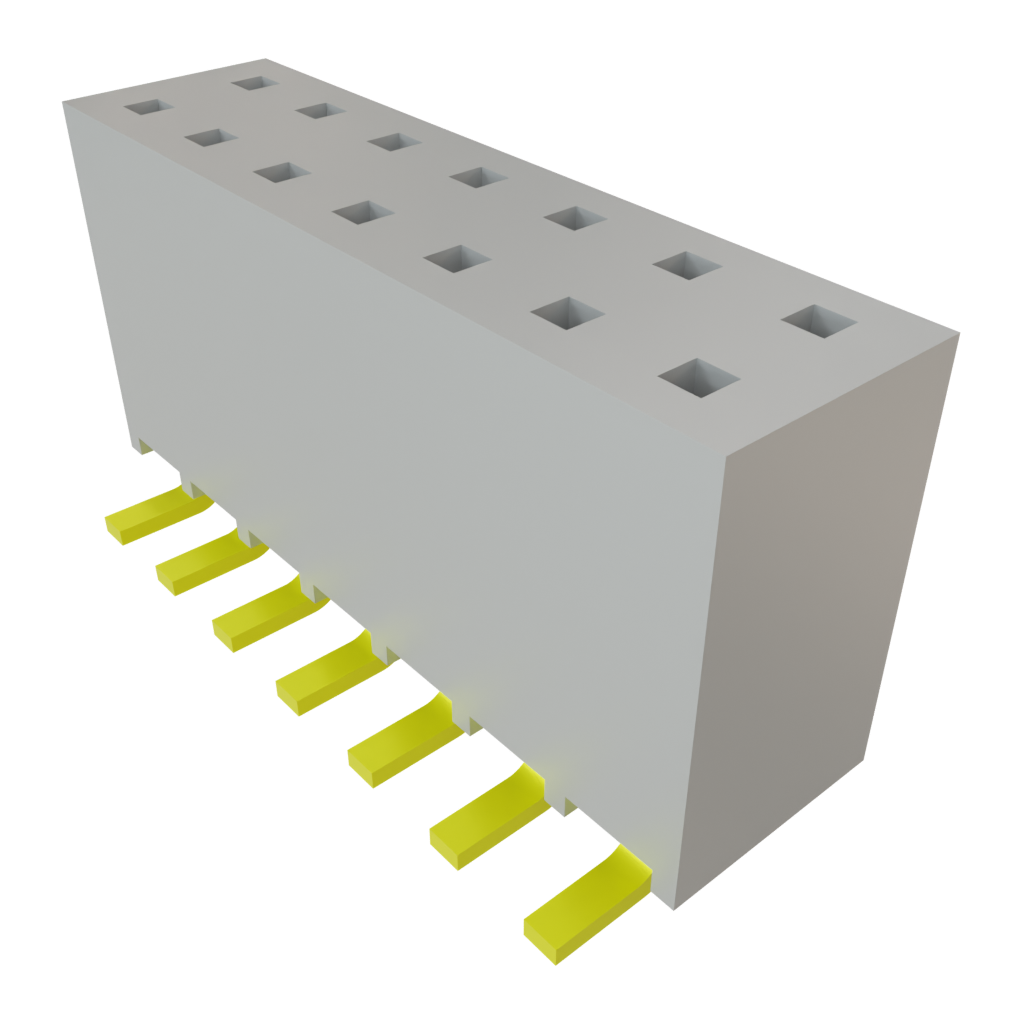 Samtec-SSW-107-22-L-D-VS Embases de raccordement et réceptacles PCB Conn Socket Strip SKT 14 POS 2.54mm Solder ST Top Entry SMD Tube