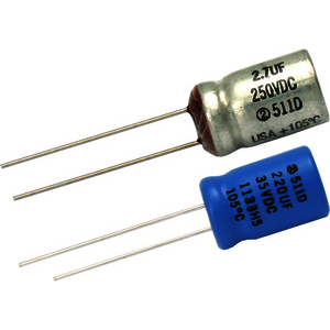 Vishay-511D106M100BB4I Kondensator, Aluminium Aluminum Capacitor General Purpose, Miniature, Radial Lead