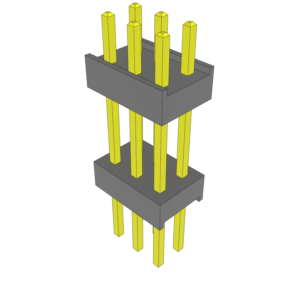 Samtec-ZW-03-10-T-D-472-236 Connector Headers and PCB Receptacles Conn Board Stacker HDR 6 POS 2.54mm Solder ST Top Entry Thru-Hole Bulk