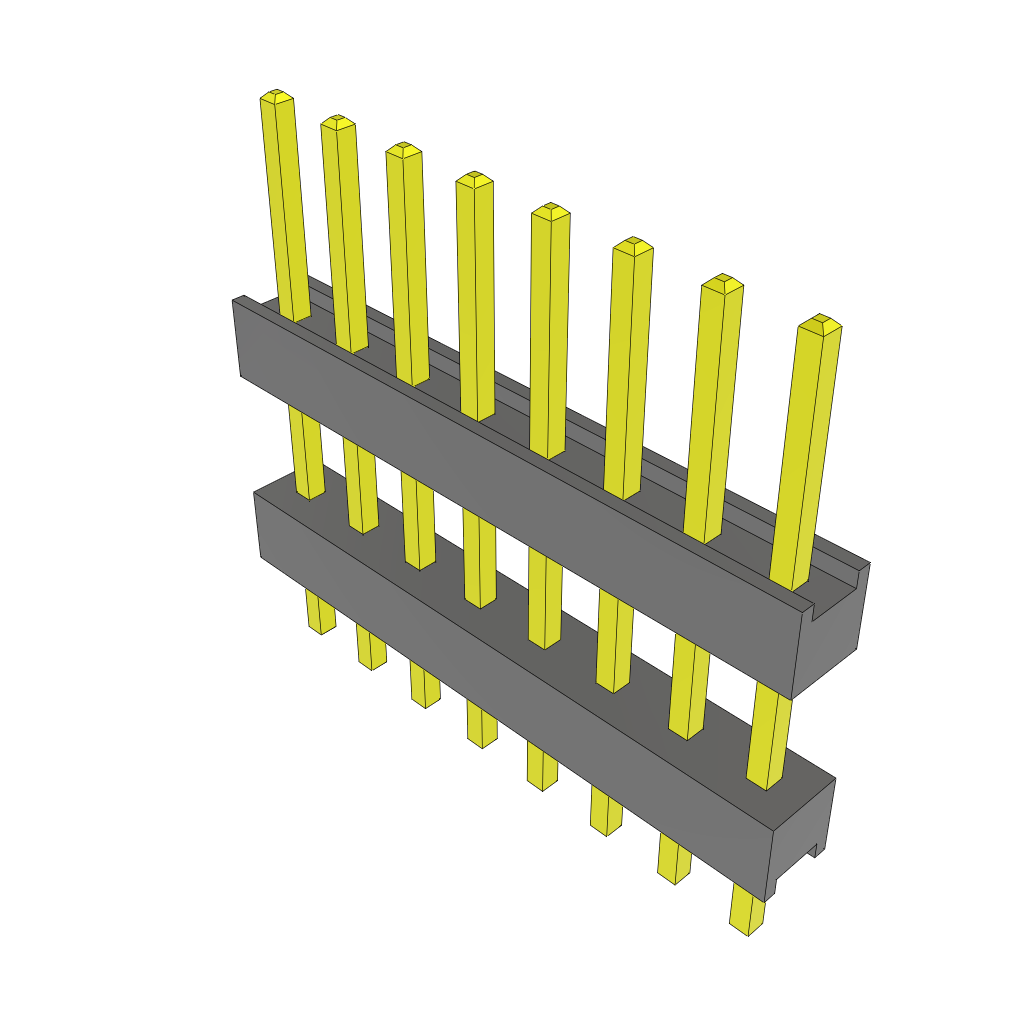 Samtec-ZW-08-09-T-S-365-120 Connector Headers and PCB Receptacles Conn Board Stacker HDR 8 POS 2.54mm Solder ST Top Entry Thru-Hole Bulk