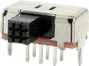 C&K-HASK0091 Interruptor corredizo Switch Slide ON ON DPDT Side Slide 0.3A 30VDC PC Pins Bracket Mount/Through Hole Bulk