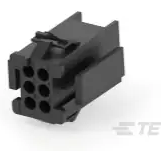 TE Connectivity-1-640510-0 Connector Discrete Wire Housing Conn Housing RCP 6 POS 4.2mm Crimp ST Panel Mount Black Box