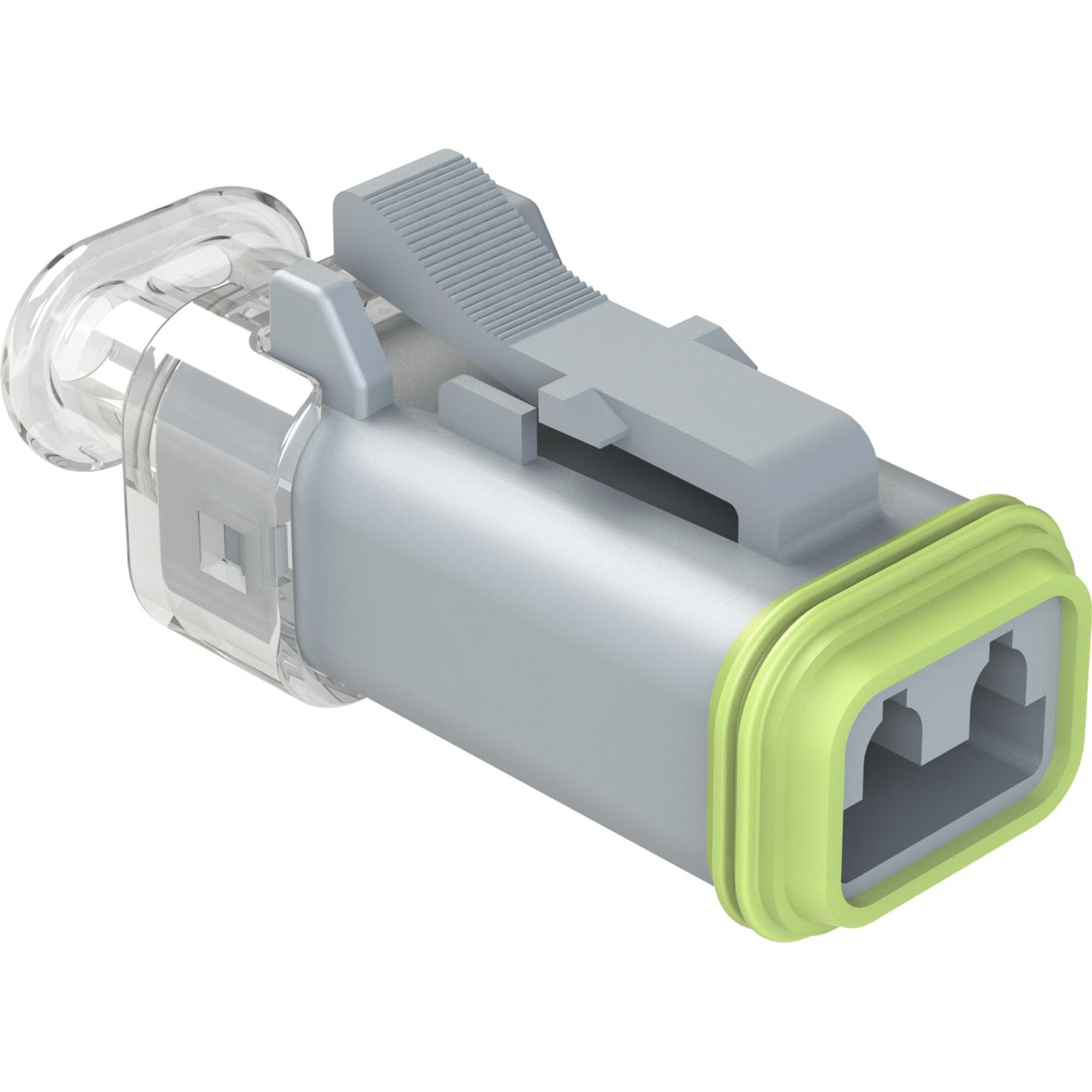 Amphenol-AT06-2S-LED12VR1 Carcaza de cables discretos de conector Conn Housing PL 2 POS Crimp ST Cable Mount Gray