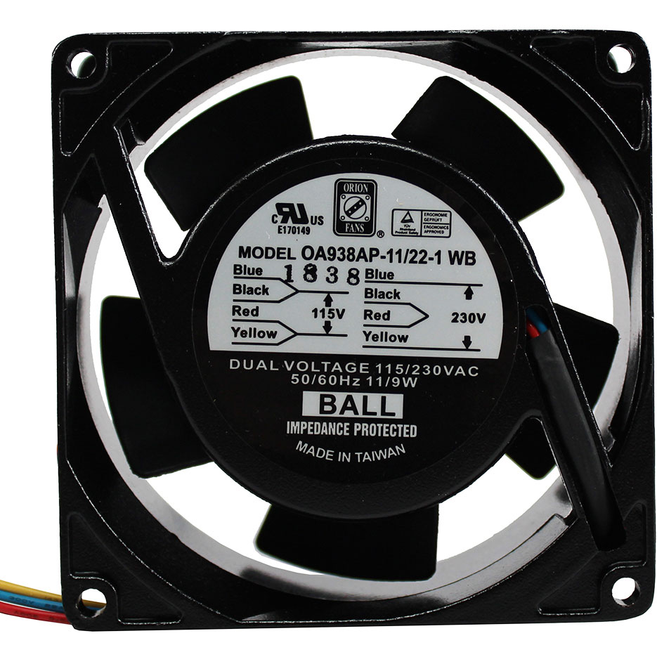 ORION FANS-OA938AP-11/22-1WB Gebläse und Lüfter AC Fan Axial Ball Bearing 115V/230V 80V to 260V 50CFM 32dB 92 X 92 X 38.5mm High Speed