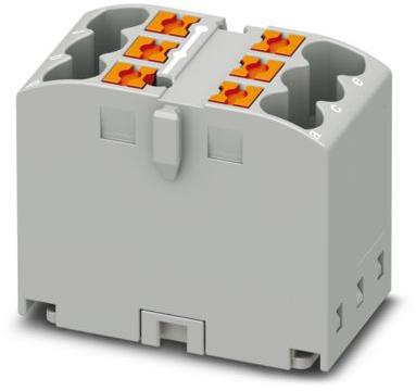 PHOENIX CONTACT-3273395 Steckverbinder, Klemmenblöcke Conn Distribution Terminal Block 6 POS Spring Clamp Adhesive/DIN Rail 24A