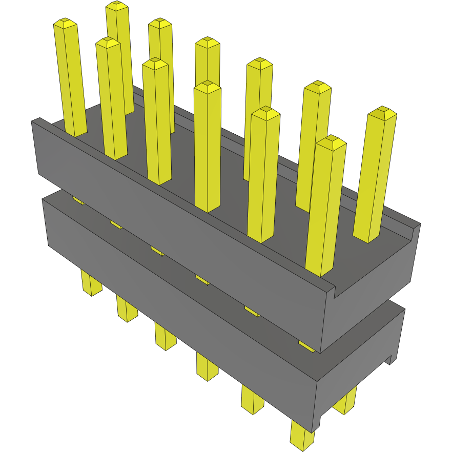 Samtec-DW-06-08-T-D-250 Piastre connettori e prese PCB Conn Board Stacker HDR 12 POS 2.54mm Solder ST Top Entry Thru-Hole Bulk