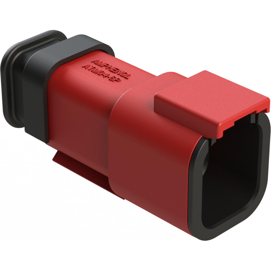 Amphenol-ATM04-6P-SR01RD Einzeladersteckverbinder, Gehäuse Conn Housing PL 6 POS Crimp ST Cable Mount Red