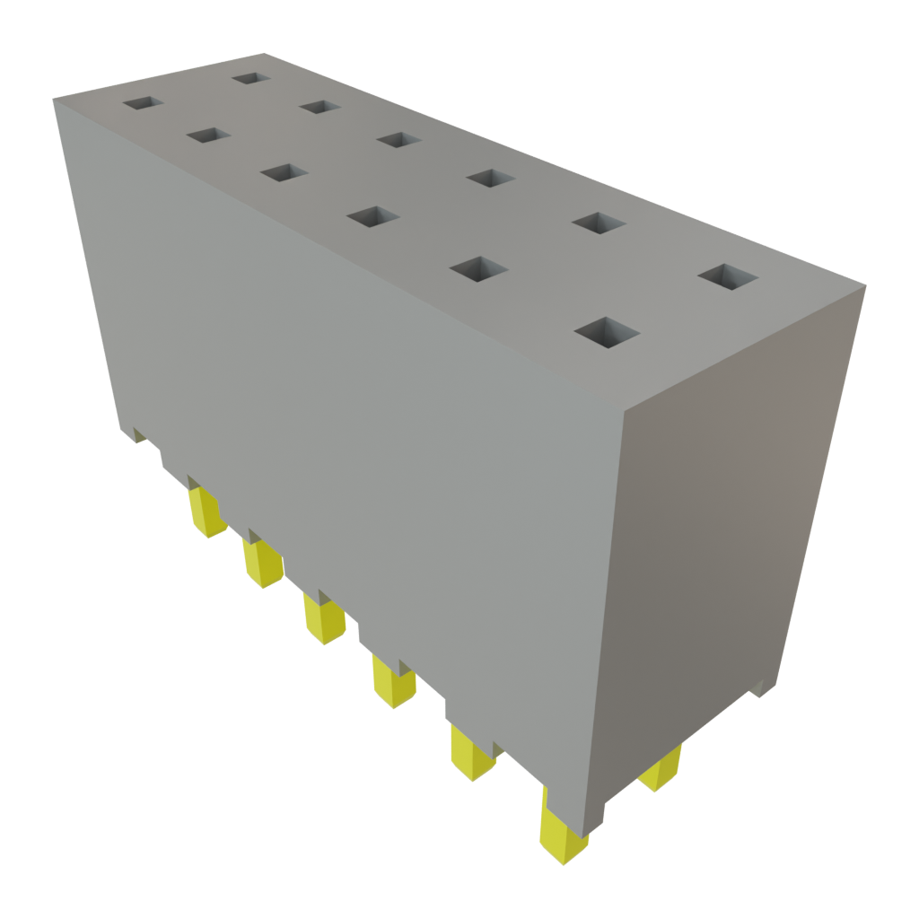 Samtec-SQT-106-01-L-D Cabezales del conector y receptáculos PCB Conn Socket Strip SKT 12 POS 2mm Solder ST Top Entry Thru-Hole Tube
