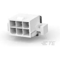 TE Connectivity-1586043-6 Connector Headers and PCB Receptacles Conn Wire to Board HDR 6Power POS 4.2mm Solder RA Side Entry Thru-Hole Tray