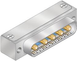 Glenair-280-056P5-24P7MEGNA Steckverbinder, D-Sub Conn D-Sub PIN 7Power/17Signal POS 6.86mm/2.77mm Solder RA Thru-Hole 24 Terminal 1 Port HiPer-D®
