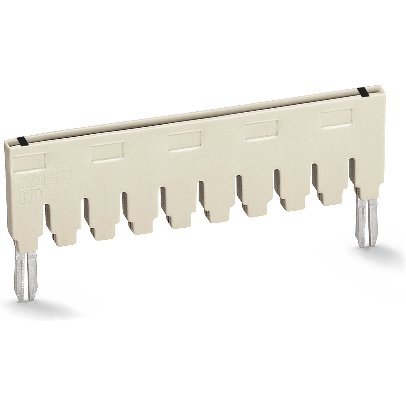 WAGO-870-433 Ponti e derivazioni del connettore Push-in type Jumper Bar, insulated, from 1 to 3, Nominal current 18 A